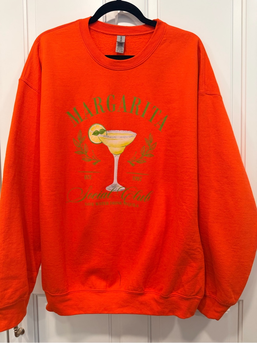 Gildan Bold Orange Margarita Graphic Crewneck Sweatshirt